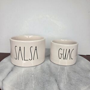 Rae Dunn Salsa Guac Ceramic Dip Bowls Set Of 2 Snack Serving Dishes Kitchen